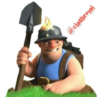 👍 9291ac83 @clashroyal clash royale, thợ mỏ, nhân vật, xẻng, trò chơi điện tử telegram sticker