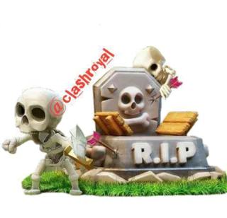 😱 abfb2bed R.I.P bộ xương, bia mộ, mũi tên, RIP, Clash Royale, mộ, cung, cái chết telegram sticker