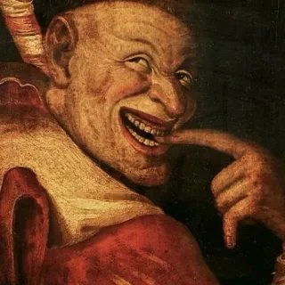 😈 3ec87718 ritratto, malvagio, inquietante, sorriso, risata, opera d'arte telegram sticker