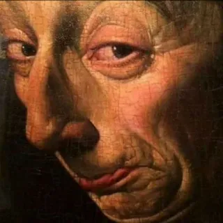 😏 7eb78ddf arte, pittura, vecchio, ritratto, faccia, espressione, opera d'arte, storico telegram sticker