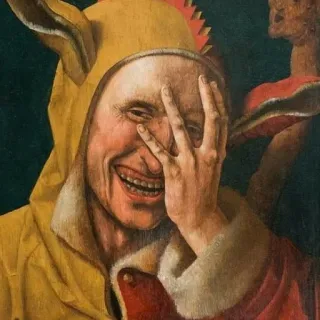 😼 d9445063 pittura, arte, storico, medievale, folle, giullare, rinascimento telegram sticker