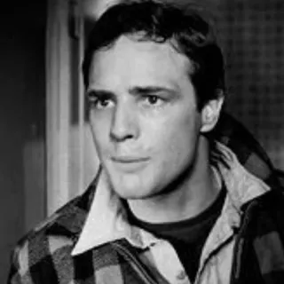 〰 12756c87 Marlon Brando 演员, 名人, 肖像, 黑白, 男人 telegram sticker