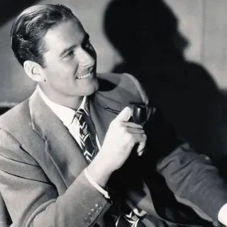 〰 a0bfaf80 男人, 肖像, 烟斗, 西装, 复古, 复古, 演员 telegram sticker