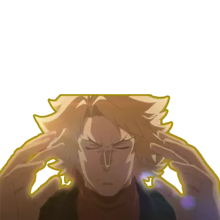 😌 a0436f09 anime, thinking, concentration, mind power, meditation telegram sticker