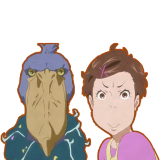 👀 b527f77c anime, funny, cartoon, character, sticker telegram sticker