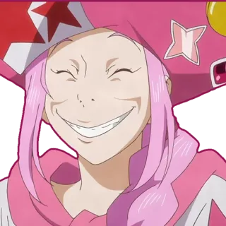 😈 d80024eb Nui Harime Kill la Kill anime, character, kill la kill, pink hair, creepy smile telegram sticker