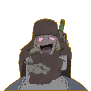 😻 dded8f1d anime, cute, happy, female, mushrooms, winter telegram sticker