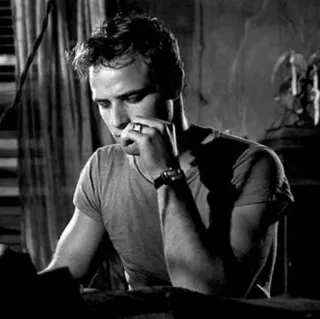 💸 b6058b04 Marlon Brando マーロン・ブランド, 俳優, クラシック, ポートレート, 白黒, 有名人 telegram sticker