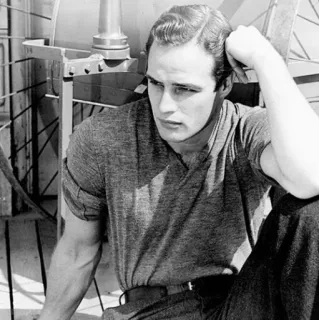 💸 fdc8752b Marlon Brando マーロン・ブランド, 俳優, 有名人, ヴィンテージ, ポートレート, 白黒 telegram sticker