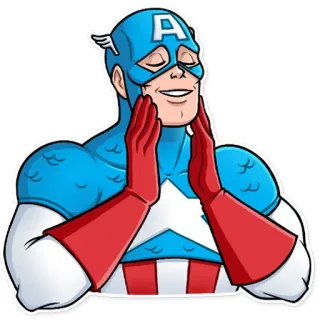 😌 44db177d Captain America Kapitan Ameryka, Marvel, Superbohater, Komiks, Uśmiechnięty whatsapp sticker