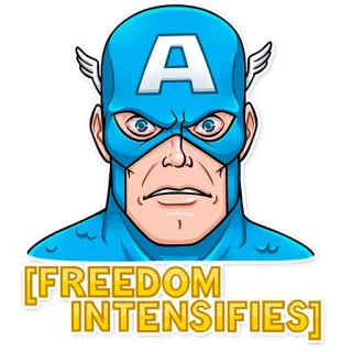 😤 77a24b24 Captain America FREEDOM INTENSIFIES Kapitan Ameryka, Marvel, Superbohater, Wolność, Intensyfikuje się whatsapp sticker