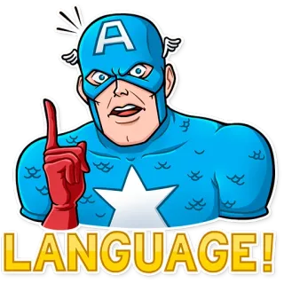 🤬 f257f671 Captain America LANGUAGE! Kapitan Ameryka, Marvel, Superhero, Język, Komiks whatsapp sticker