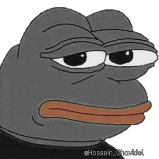 😐 05bee8d9 Pepe the Frog @Hossein_Ghavidel ペペ, カエル, 悲しい, ミーム, ネットミーム telegram sticker
