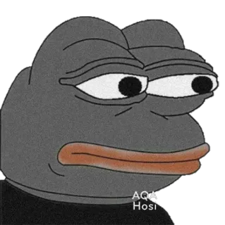 😐 1d3c2900 Pepe the Frog ミーム, ペペ, カエル, インターネット, 悲しい, ニュートラル telegram sticker