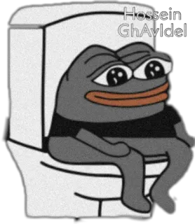 🚽 6c958df3 Hossein GhAvidel ペペ, ミーム, カエル, トイレ, 悲しい, ネットミーム telegram sticker