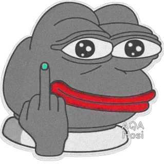 🖕 ab5f815e Pepe the Frog ペペ, カエル, 中指, 攻撃的, ミーム telegram sticker