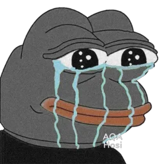 😭 aee38de9 Pepe the Frog ペペ, カエル, 悲しい, 泣く telegram sticker