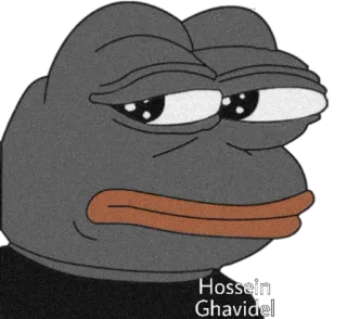 😐 b82ee85e Hossein Ghavidel ミーム, ペペ, 悲しい, カエル telegram sticker