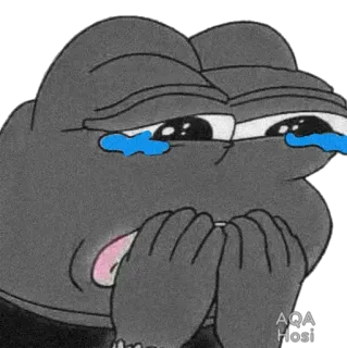 😣 ffd1926b Pepe the Frog ペペ, カエル, 悲しい, 泣く, ミーム telegram sticker