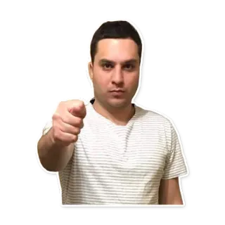 👊 6fe01b79 man, pointing, finger, portrait, person, gesture telegram sticker