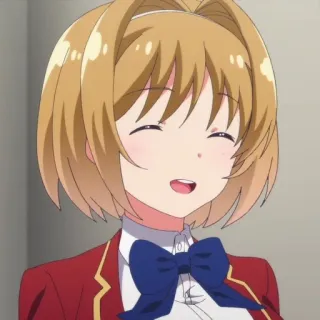 🙂 42161cd4 动漫, 女孩, 微笑, 可爱, 校服 telegram sticker