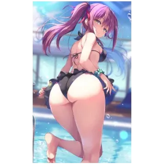 😭 4a450ebf Anime, Badeanzug, Mädchen, Pool, Süß, Illustration telegram sticker