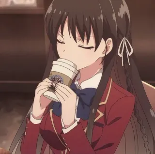 🥤 fe2a940a Anime, Mädchen, Kaffee, Classroom of the Elite, Kei Karuizawa telegram sticker