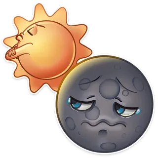 🌘 28b50f88 太陽, 月, 悲しい, 感情, 天気, 天体, 泣く telegram sticker