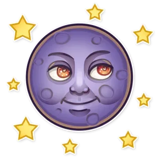 🌚 a3956540 月, 星, 顔, 天体, 紫 telegram sticker