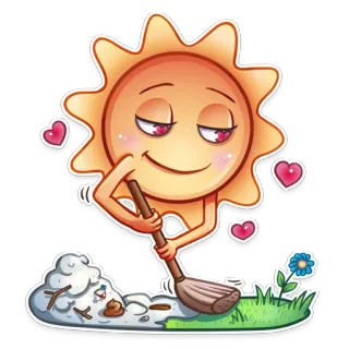 ❤ da93c063 太陽, かわいい, アニメ, ハート, 流れる, 雲, 花, 絵文字 telegram sticker