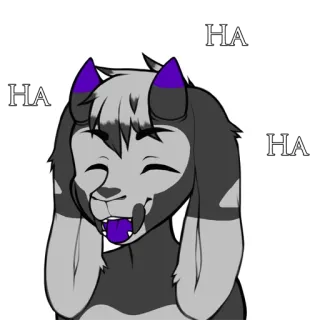 😁 d57654cd HA Cartoon, Anthropomorph, Tier, Fell, Lachen whatsapp sticker