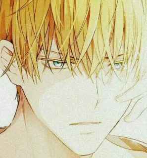 💙 1337dfcb Anime, Manga, Nhân vật, Nam, Tóc vàng, Mắt xanh, Minh họa, Chân dung telegram sticker