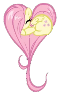 💛 04912160 Fluttershy My Little Pony fluttershy, pônei, coração, fofo, desenho animado, mlp telegram sticker