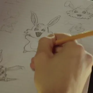 😄 dd988dc1 Hase, Häschen, Zeichnung, Skizze, Tier, Kunst whatsapp sticker