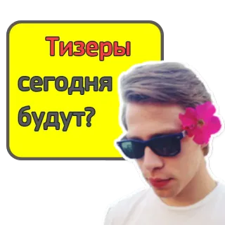 🤔 b3774f11 Тизеры сегодня будут? 人物, 眼鏡, 花, ロシア語, 質問, サングラス, ステッカー telegram sticker