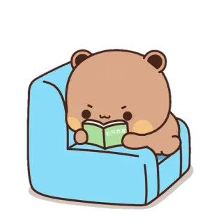 🐼 58134016 和写作业吗 orso, leggere, libro, cartone animato, carino, animale whatsapp sticker