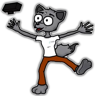📷 2a92c621 cartoon, wolf, mascot, anthropomorphic, furry telegram sticker