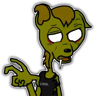 🧟‍♀ 7a689a55 zombie, dog, cartoon, undead telegram sticker