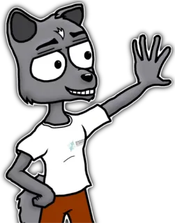 😁 954ad183 cartoon, wolf, animal, furry, anthropomorphic telegram sticker