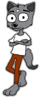 🤝 9da018f1 wolf, cartoon, anthropomorphic, animal, character, furry telegram sticker