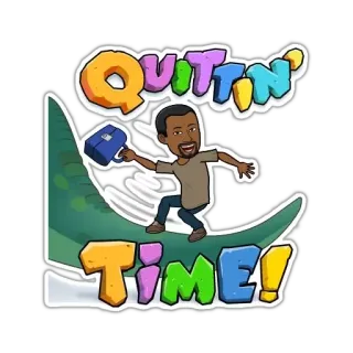 ♍️ e9b55dcc Quittin' Time! 退職, 仕事, 漫画, 仕事, お祝い telegram sticker