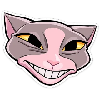 😁 43591c36 cat, smirk, cartoon, animal, face, meme telegram sticker