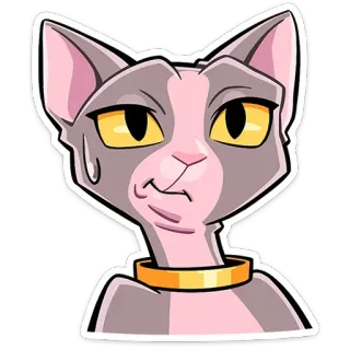 🙄 74501ff4 cat, sticker, cartoon, animal, illustration, cute telegram sticker