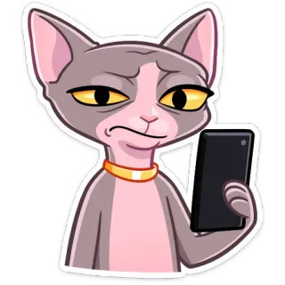 😕 27729b43 chat, sphinx, smartphone, animal de compagnie, animal, mème telegram sticker