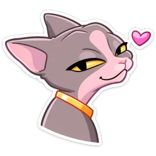 ☺️ 465e1594 chat, animal, animal de compagnie, mignon, coeur, amour, autocollant telegram sticker