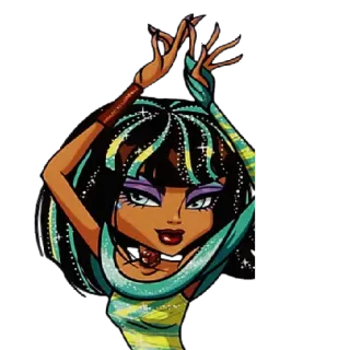 😊 20c83491 Cleo de Nile Monster High monster high, cleo de nile, cartoon, character, egyptian, monster whatsapp sticker