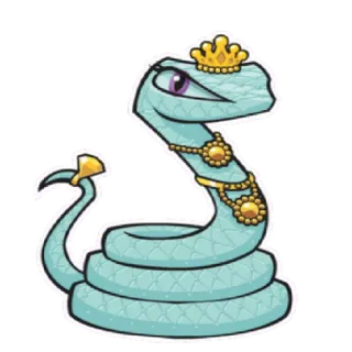 🐍 554df9b1 snake, crown, princess, animal, reptile, jewelry whatsapp sticker