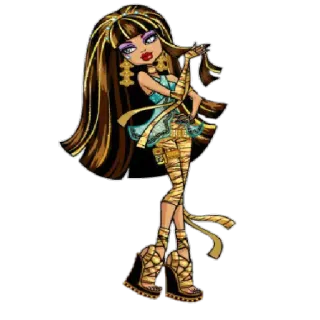 ❤ cd051c34 Cleo De Nile Monster High Cleo De Nile, Monster High, mummy, cartoon, egyptian, monster whatsapp sticker