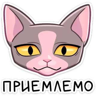 ☺ 45757ae8 ПРИЕМЛЕМО แมว, สติกเกอร์, สัตว์, มีม telegram sticker