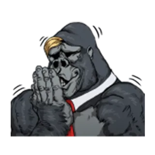 😬 4218ec79 大猩猩, 商务, 西装, 猿, 领带, 搞笑 whatsapp sticker